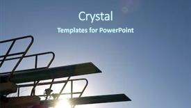  Presentation with diving board - Audience pleasing presentation design consisting of silhouette of diving board backdrop and a  colored foreground
