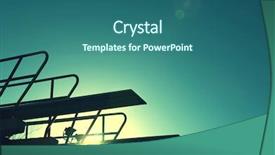  Presentation with diving board - Theme featuring silhouette of diving board background and a ocean colored foreground