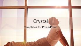  Presentation with exercise - Presentation theme enhanced with silhouette of female doing physical background and a lemonade colored foreground