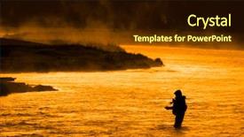  Presentation with worship religious silhouette - PPT theme having silhouette of fishing flyfishing rod background and a wine colored foreground