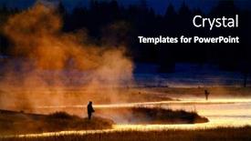  Presentation with fishing - Amazing presentation theme having silhouette-of-fishing-flyfishing-rod backdrop and a black colored foreground