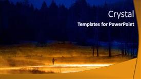  Presentation with fishing - PPT theme consisting of silhouette-of-fishing-flyfishing-rod background and a navy blue colored foreground