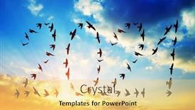  Presentation with birds flying - PPT theme enhanced with silhouette-of-flock-birds-flying background and a yellow colored foreground