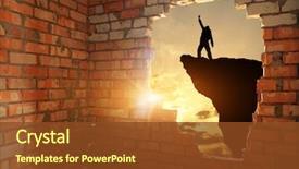  Presentation with free - PPT layouts having silhouette of free man conceptual background and a tawny brown colored foreground