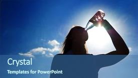  Presentation with drinking water - Colorful presentation design enhanced with silhouette of girl drinking water backdrop and a  colored foreground