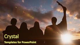  Presentation with shining - Presentation having silhouette of graduate against sun background and a wine colored foreground