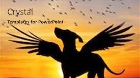  Presentation with birds - Theme consisting of silhouette-of-great-dane background and a coral colored foreground