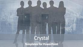 Presentation with group - Presentation with silhouette of group of people background and a gray colored foreground