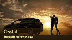  Presentation with catholic couple silhouette of young - Colorful theme enhanced with silhouette of happiness couple stay backdrop and a wine colored foreground