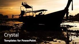  Presentation with disability sports silhouette - Beautiful slides featuring silhouette of longtail boat at sunset at railay beach thailand backdrop and a black colored foreground