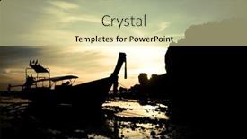  Presentation with awards curtain audience silhouette - Slide set featuring silhouette of longtail boat at sunset at railay beach thailand background and a soft green colored foreground