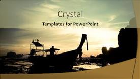  Presentation with scaffolding engineering silhouette - Amazing PPT theme having silhouette of longtail boat at sunset at railay beach thailand backdrop and a soft green colored foreground