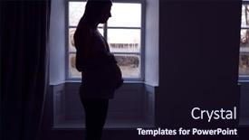  Presentation with pregnant woman - Cool new slide set with silhouette-of-loving-pregnant-woman backdrop and a wine colored foreground