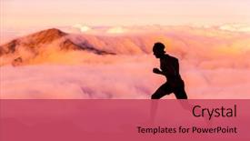  Presentation with running person - Slide deck featuring silhouette of male person training background and a red colored foreground