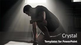  Presentation with gym - Presentation design having silhouette-of-man-at-dark background and a dark gray colored foreground