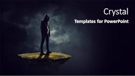  Presentation with silhouette of man worship - Presentation theme consisting of silhouette-of-man-in-hoody background and a wine colored foreground