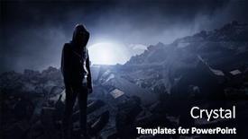  Presentation with silhouette of man worship - Presentation design enhanced with silhouette-of-man-in-hoody background and a wine colored foreground