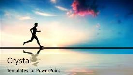  Presentation with reflection - Cool new PPT theme with silhouette of man running backdrop and a blonde colored foreground
