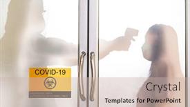  Presentation with medical ppe - Slide deck featuring silhouette-of-medical-staff background and a soft green colored foreground