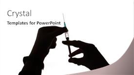  Presentation with medical infection - Presentation theme featuring silhouette-of-medical-syringe background and a white colored foreground