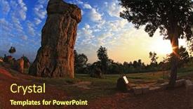  Presentation with stonehenge - Beautiful presentation theme featuring mor hin khao thailand stonehenge backdrop and a wine colored foreground
