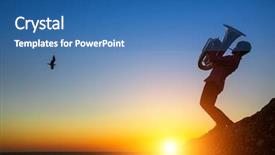  Presentation with scaffolding engineering silhouette - Cool new slides with silhouette of musician play tuba backdrop and a ocean colored foreground