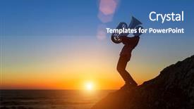  Presentation with chess in play - Colorful presentation theme enhanced with silhouette of musician play tuba backdrop and a ocean colored foreground