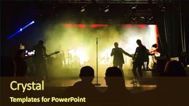  Presentation with concert - Audience pleasing slide set consisting of musicians on scene on rock backdrop and a wine colored foreground