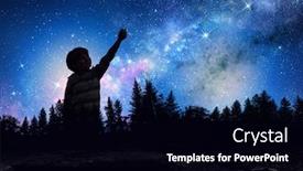  Presentation with forest - Presentation theme featuring silhouette-of-night-forest-mixed background and a black colored foreground