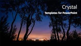  Presentation with savannah - PPT theme featuring silhouette-of-night-savannah-trees background and a wine colored foreground