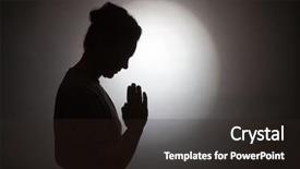  Presentation with sad woman silhouette - Presentation with silhouette of praying woman background and a wine colored foreground