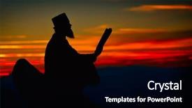  Presentation with reading bible - Colorful presentation enhanced with silhouette of priest reading backdrop and a black colored foreground