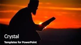  Presentation with reading - PPT theme featuring christ alone - silhouette of priest reading background and a black colored foreground