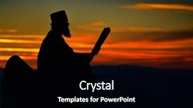  Presentation with reading - Beautiful slides featuring silhouette of priest reading in the sunset light romania ceahlau backdrop and a black colored foreground