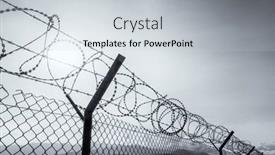  Presentation with razor - PPT theme consisting of silhouette-of-razor-barbed-wire background and a light gray colored foreground