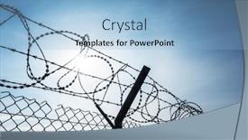  Presentation with razor - PPT theme enhanced with silhouette-of-razor-barbed-wire background and a light blue colored foreground