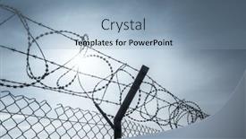  Presentation with razor - Slides consisting of silhouette-of-razor-barbed-wire background and a light blue colored foreground