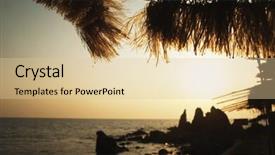  Presentation with goa - Beautiful PPT theme featuring silhouette of rocks on the coast goa india backdrop and a lemonade colored foreground