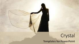  Presentation with romantic - Colorful PPT layouts enhanced with silhouette of romantic woman backdrop and a lemonade colored foreground