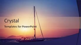  Presentation with water sun - Audience pleasing slide deck consisting of silhouette of sailboat on sunset backdrop and a lemonade colored foreground