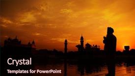  Presentation with india temple - Slide set featuring silhouette of sikh prayer background and a wine colored foreground