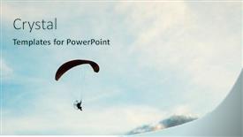  Presentation with parachute - Audience pleasing slides consisting of silhouette of skydiver with parachute - live your dream freedom and adrenaline concept backdrop and a sky blue colored foreground