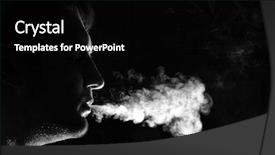  Presentation with disability sports silhouette - Presentation having silhouette of smoker exhales smoke background and a black colored foreground