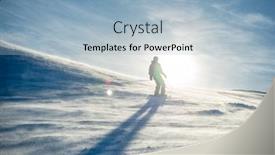  Presentation with winter sports - Theme having silhouette-of-snowboarder-riding-snowboard background and a light blue colored foreground