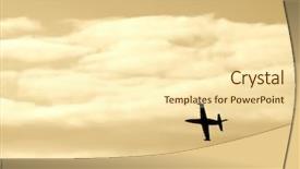  Presentation with air blue aircraft - Presentation theme having silhouette of the fighter aircraft background and a cream colored foreground