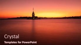  Presentation with istanbul - Theme featuring silhouette-of-the-maiden-tower background and a tawny brown colored foreground