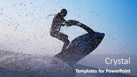  Presentation with water - Theme consisting of silhouette-of-the-man background and a ocean colored foreground