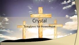  Presentation with hill - Amazing presentation theme having silhouette of three crosses sign backdrop and a lemonade colored foreground