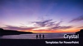  Presentation with horizon - Slide deck having silhouette of three friends standing background and a wine colored foreground