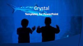  Presentation with sea glass - Presentation design featuring silhouette-of-two-boys-looking background and a cobalt blue colored foreground